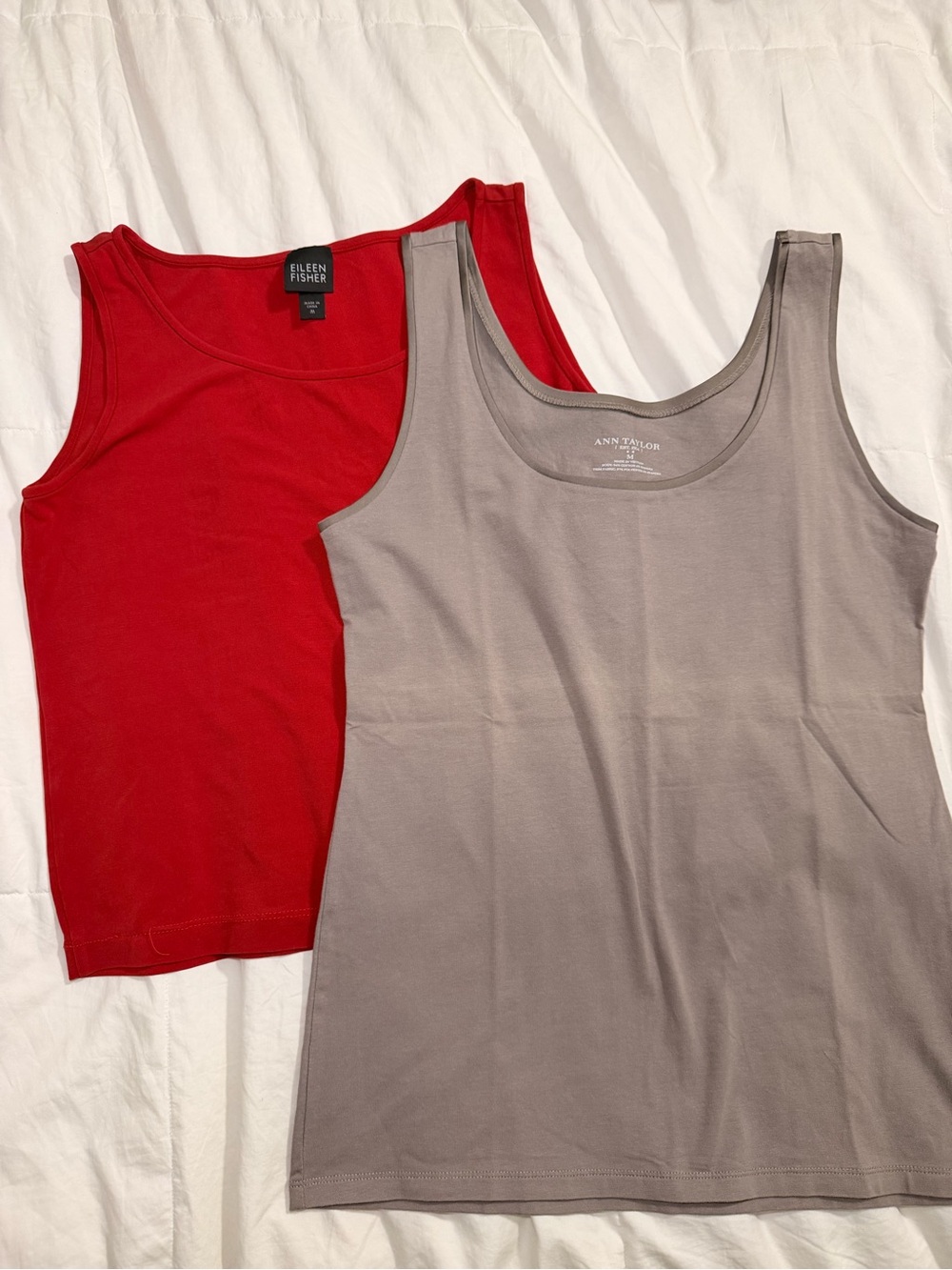 Tank bundle - Gray Cotton and Red Silk - Size M